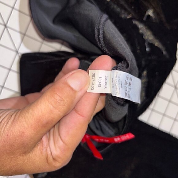 Spanx Velvet Leggings Black Gold Metallic Shine Shimmer High Rise Stretch 20188R - Picture 7 of 13